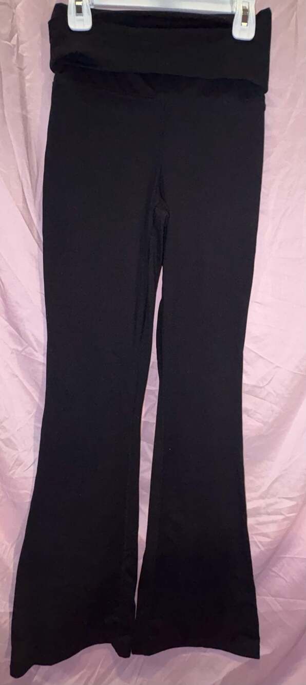 no comment essentials Black Foldover Flare Leggings Size Small